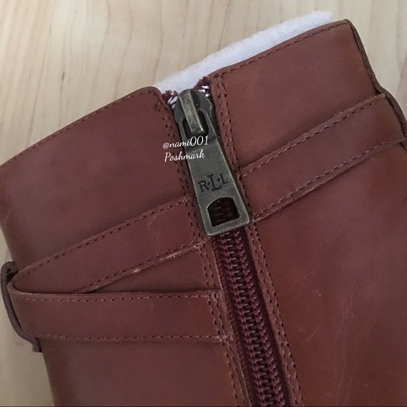 Dark Brown Ralph Lauren Ankle Boots Buckle - Picture 7 of 8